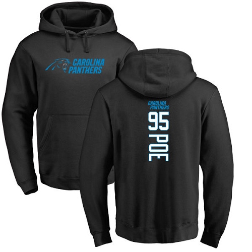 Carolina Panthers Men Black Dontari Poe Backer NFL Football 95 Pullover Hoodie Sweatshirts